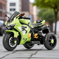 Детский электромотоцикл M 6220 ELR-5 Honda, мягкое сиденье, зеленый