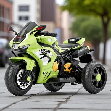 Детский электромотоцикл M 6220 ELR-5 Honda, мягкое сиденье, зеленый