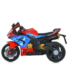 Детский мотоцикл на аккумуляторе M 6220 ELR-3-4 красно-синий, два мотора фото 11