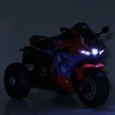 Детский мотоцикл на аккумуляторе M 6220 ELR-3-4 красно-синий, два мотора фото 31