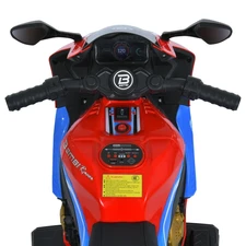 Детский мотоцикл на аккумуляторе M 6220 ELR-3-4 красно-синий, два мотора фото 53