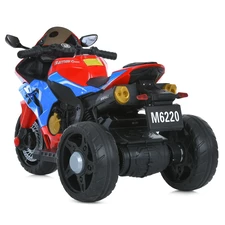 Детский мотоцикл на аккумуляторе M 6220 ELR-3-4 красно-синий, два мотора фото 92