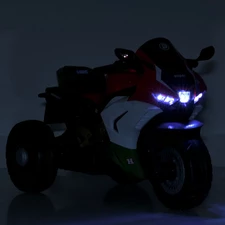 Детский мотоцикл на аккумуляторе M 6220 ELR-3-5 красно-зеленый, два мотора фото 31