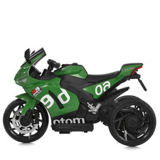 Детский мотоцикл M 6265 EL-5 зеленый, мягкое сиденье фото 54