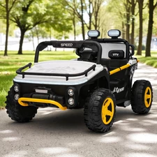 Двухместный детский багги M 6282 EBLR-1 (24V) белый, кожаное сиденье, музыка
