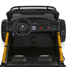 Двухместный детский багги M 6282 EBLR-1 (24V) белый, кожаное сиденье, музыка фото 11