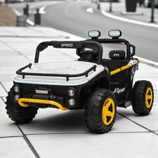 Двухместный детский багги M 6282 EBLR-1 (24V) белый, кожаное сиденье, музыка купить
