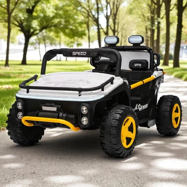 Двухместный детский багги M 6282 EBLR-1 (24V) белый, кожаное сиденье, музыка