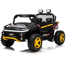 Двухместный детский багги M 6282 EBLR-2 (24V) черный, кожаное сиденье, музыка купить