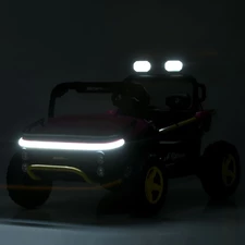 Двухместный детский багги M 6282 EBLR-3 (24V) красный, кожаное сиденье, музыка фото 86