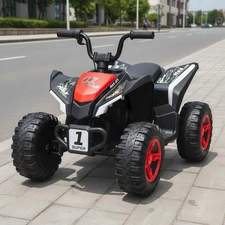 Детский квадроцикл M 6283 EL-3 красный, кожаное сиденье