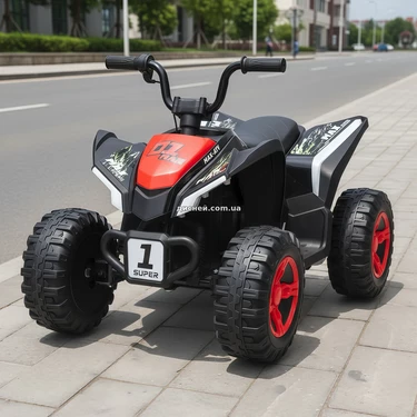 Детский квадроцикл M 6283 EL-3 красный, кожаное сиденье