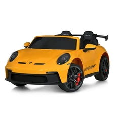 Двухместная детская машина M 6111 AL-6 (24V) Porsche, надувные резиновые колеса, желтая фото 54