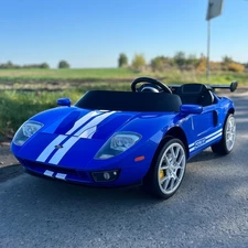 Двухместная детская машина M 6107 EBLR-4 (24V) синяя, Ford GT, четыре мотора