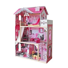Кукольный домик MD 0158 деревянная игрушка, три этажа, мебель купить