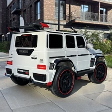 Детский электромобиль джип M 6257 EBLR-1 Mercedes Brabus, мягкое сиденье, белый фото 37