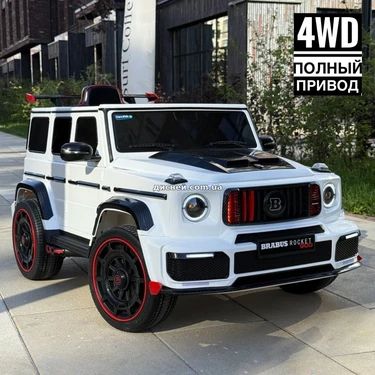 Детский электромобиль джип M 6257 EBLR-1 Mercedes Brabus, мягкое сиденье, белый