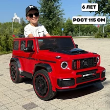 Детский электромобиль джип M 6257 EBLR-3 Mercedes Brabus, мягкое сиденье, красный купить