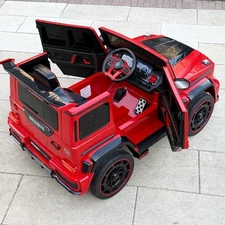 Детский электромобиль джип M 6257 EBLR-3 Mercedes Brabus, мягкое сиденье, красный фото 41