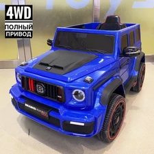 Детский электромобиль джип M 6257 EBLR-4 Mercedes Brabus, мягкое сиденье, синий