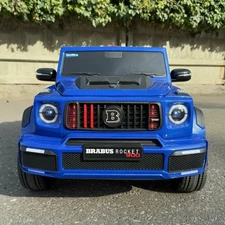 Детский электромобиль джип M 6257 EBLR-4 Mercedes Brabus, мягкое сиденье, синий фото 14