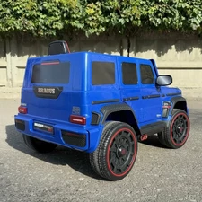 Детский электромобиль джип M 6257 EBLR-4 Mercedes Brabus, мягкое сиденье, синий фото 37