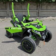 Детский электромобиль багги M 6256 EBLR-5 зеленый, мягкое сиденье фото 54