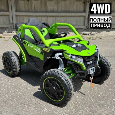 Детский электромобиль багги M 6256 EBLR-5 зеленый, мягкое сиденье