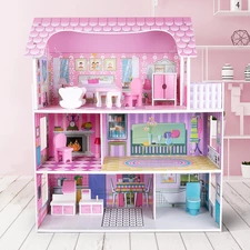 Кукольный домик MD 2668 деревянная игрушка, три этажа, мебель фото 37