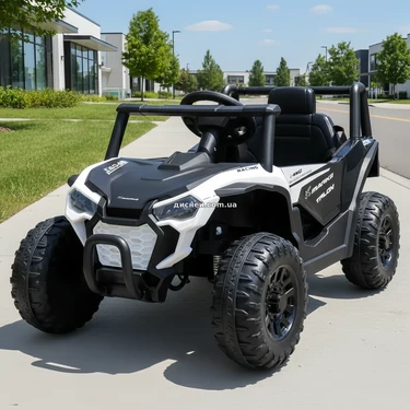 Детский электромобиль багги M 6258 EBLR-1 белый, мягкое сиденье