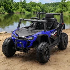 Детский электромобиль багги M 6258 EBLR-4 синий, мягкое сиденье фото 41