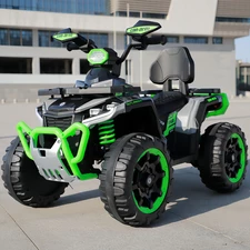 Детский квадроцикл M 6276 EBLR-5 с пультом управления, зеленый