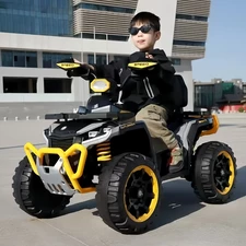 Детский квадроцикл M 6276 EBLR-6 с пультом управления, желтый