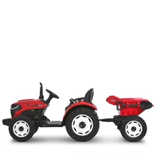 Детский электромобиль M 6260 EBLR-3 (24V) трактор с прицепом, мягкое сиденье, красный фото 16