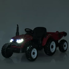 Детский электромобиль M 6260 EBLR-3 (24V) трактор с прицепом, мягкое сиденье, красный фото 11