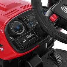 Детский электромобиль M 6260 EBLR-3 (24V) трактор с прицепом, мягкое сиденье, красный фото 18