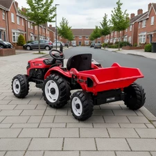 Детский электромобиль M 6260 EBLR-3 (24V) трактор с прицепом, мягкое сиденье, красный фото 37