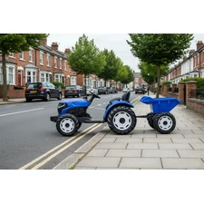 Детский электромобиль M 6260 EBLR-4 (24V) трактор с прицепом, мягкое сиденье, синий фото 41