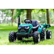 Детский электромобиль M 6260 EBLR-5 (24V) трактор с прицепом, мягкое сиденье, зеленый фото 14