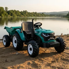 Детский электромобиль M 6260 EBLR-5 (24V) трактор с прицепом, мягкое сиденье, зеленый купить