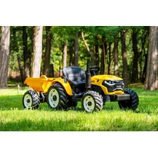 Детский электромобиль M 6260 EBLR-6 (24V) трактор с прицепом, мягкое сиденье, желтый фото 14