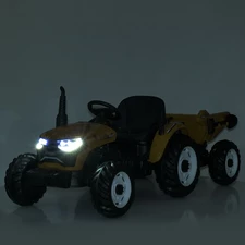 Детский электромобиль M 6260 EBLR-6 (24V) трактор с прицепом, мягкое сиденье, желтый фото 16