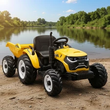 Детский электромобиль M 6260 EBLR-6 (24V) трактор с прицепом, мягкое сиденье, желтый купить