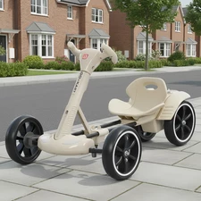 Детский электрокарт M 6072 EBR-13 на аккумуляторе, с пультом управления, бежевый