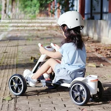 Детский электрокарт M 6072 EBR-13 на аккумуляторе, с пультом управления, бежевый фото 16