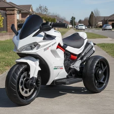 Детский мотоцикл на аккумуляторе M 6266 EL-1 белый, два мотора купить