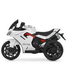 Детский мотоцикл на аккумуляторе M 6266 EL-1 белый, два мотора фото 41