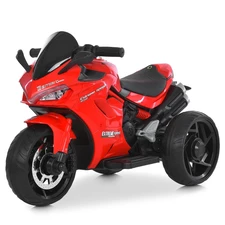 Детский мотоцикл на аккумуляторе M 6266 EL-3 красный, два мотора фото 14
