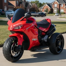 Детский мотоцикл на аккумуляторе M 6266 EL-3 красный, два мотора купить