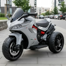 Детский мотоцикл на аккумуляторе M 6266 EL-11 серый, два мотора купить